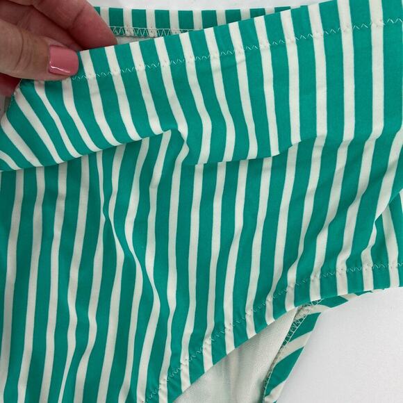 Kona Sol Hipster Bikini Bottom High Coverage Green Stripe Women's 16W-18W - Picture 7 of 9